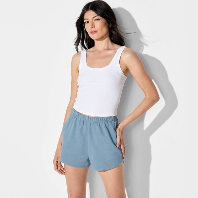 Women's Mid-Rise French Terry Pull-On Shorts - Wild Fable™