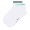 Memoi Girls' Ziggy Double Ring Cotton Blend Anklet Sock - 3 of 4