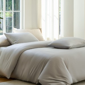 DOZ Bamboo Viscose Duvet Cover Set, Organically Grown Bamboo, Buttery Soft, Cooling, High GSM - 1 of 4
