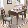 KWPZQEB Fabric Upholstered Dining Chair Set of 2, Accent Diner Chairs with Solid Wood Legs and Padded Seat - 3 of 4