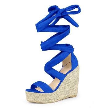 Allegra K Women's Espadrille Platform Wedges Heel Lace Up Sandals