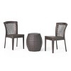 Christopher Knight Home Mick 3 Piece Patio Set with Stackable Rattan Dining Chairs and 19" Side Table - 2 of 4