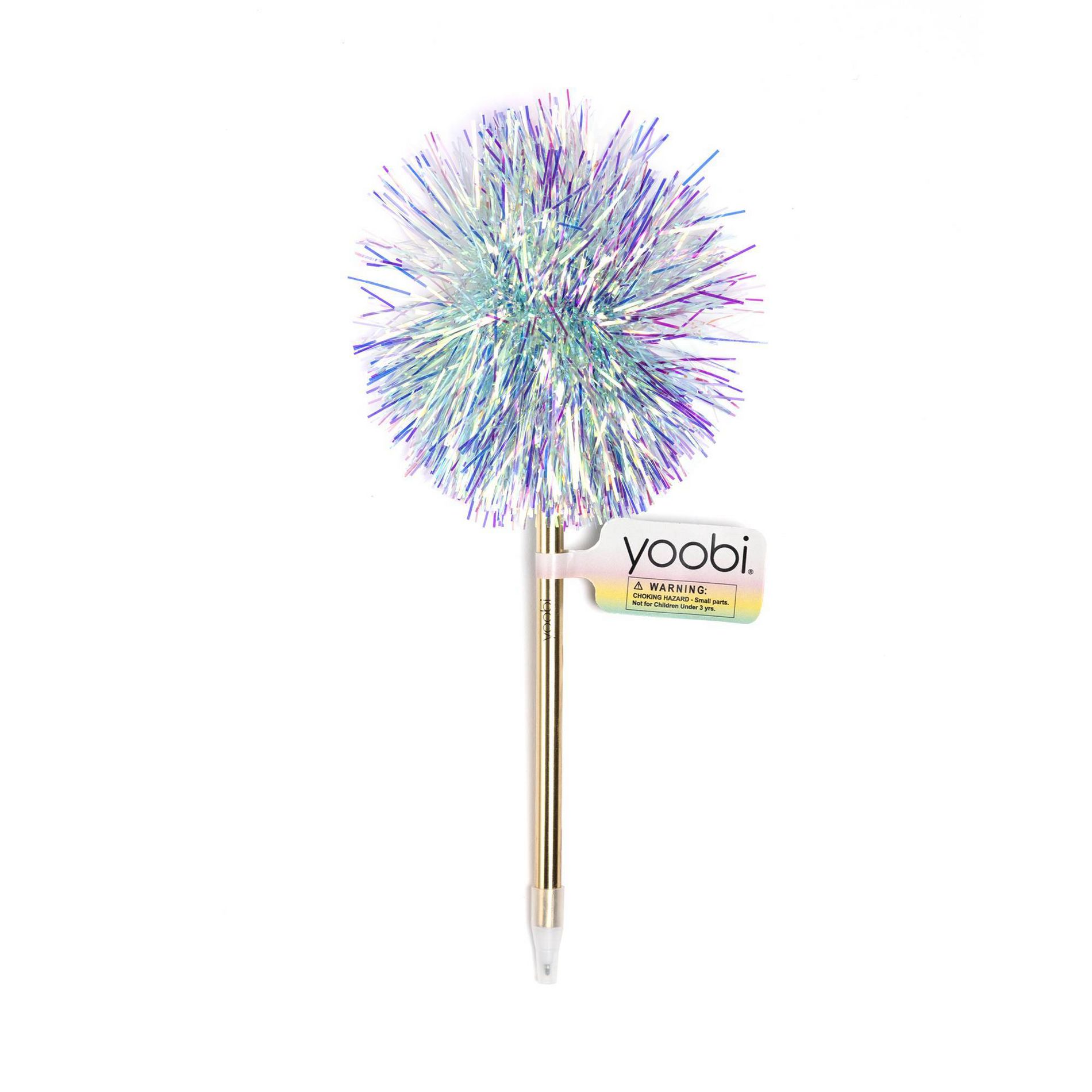 Yoobi Novelty Pom Pom Pen Aqua Tinsel