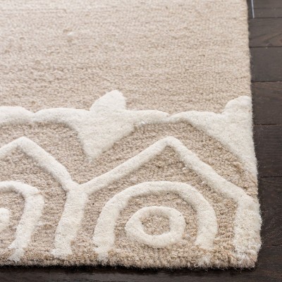 Ivory Rectangular Hand-Tufted Wool 4' x 6' Area Rug