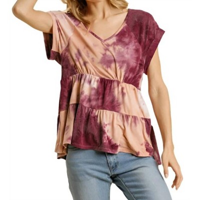 Women's Tie Dye Babydoll Top - umgee
