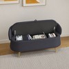 NicBex 50" End of Bed Bench Multi-functional Rectangular Bed End Storage Sofa Stool with Gold Metal Legs for Living Room, Bedroom, Entryway - 2 of 4