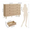 GAOMON 8 Rattan Drawer Dresser w/ Deep Drawers & Wide Top,Wood Chest Storage for Bedroom, Living Room, Hallway - 3 of 4