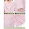 PAVILIA Women Plush Fleece Robe, Soft Textured Bathrobe, Lady Cozy Spa Long Robes, Fuzzy Satin Waffle Trim - 4 of 4