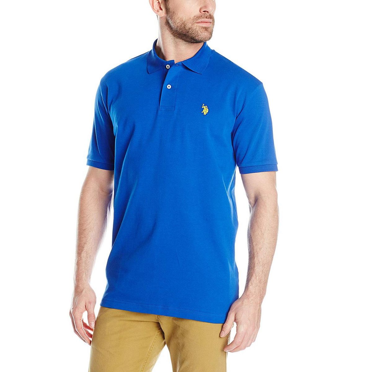 U.S. Polo Assn. Men's Solid Short Sleeve Interlock Polo Shirt, Golf Shirts for Men, Business Casual Polos - thumbnail 8