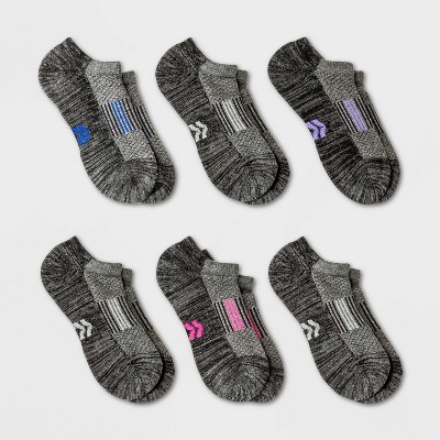 Women's Finish Line Striped Cushioned 6pk No Show Athletic Socks - All ...