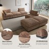 Cloud Modular Sectional Sofa,118" Oversized V Shaped Couch,5 Seater Plush Sofas for Living Room,Covers Washable&Replaceable,Brown - 4 of 4