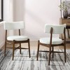 Christopher Knight Home Set of 2 Everly Modern Rubberwood Linen Blend Upholstered Dining Chairs Beige/Walnut - 2 of 4