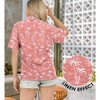 LA LEELA Women's Button Down Blouses Floral Summer Party Blouse Shirt Hawaiian Blouses Short Sleeve Vacation Casual Dress Tee Shirts - 2 of 4