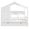 Whisen Twin Size House Bed & Kids Bed, Playhouse Bed with 2 Drawers, Storage Shelf - 3 of 4