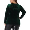 Agnes Orinda Women's Plus Size Ribbed Velvet Textured Elegant Long Sleeve Blouses - 4 of 4