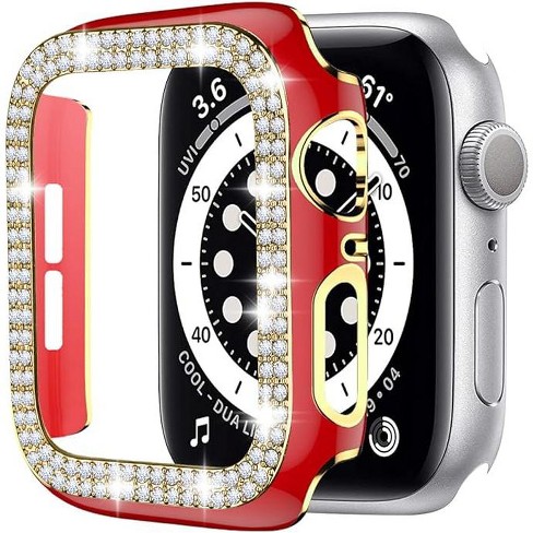 Worryfree Gadgets Bling Bumper Case For Apple Watch 40mm Red gold