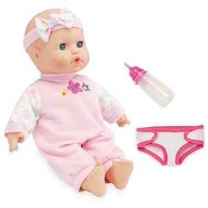Kidoozie Sweetie Doll, Includes diaper, pajamas headband and bottle, soft-bodied, 12 inch doll with open and close eyes, ages 12 months and up - 1 of 4