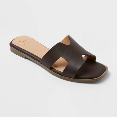 Women's Nina Slide Sandals - A New Day™ Gold 12