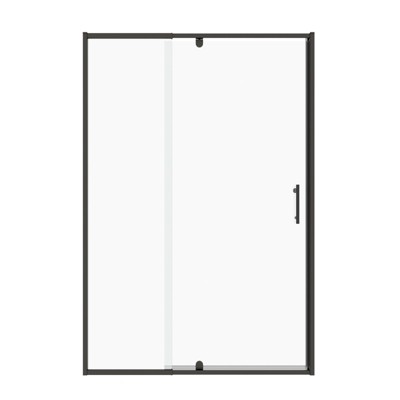 Matte Black Pivot Swing Glass Shower Door with Tempered Glass