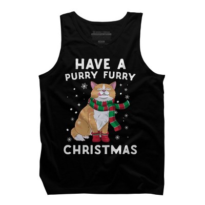 Men's Design By Humans Have A Purry Furry Christmas Cat By Freshoutlook Tank Top