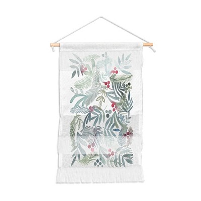 Dash and Ash Ferns and Holly Fiber Wall Hanging - Society6