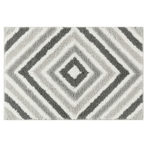 Unique Bargains Geometric Pattern Quick Dry and Non-Slip Bathroom Rugs Bath Mats 1 Pc - 1 of 4