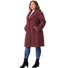 Agnes Orinda Women's Plus Size Notched Shawl-Collar Single-Breasted Overcoats - 3 of 4