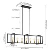 Rennnsan Zorentha 59"W 7-Light Rectangle Industrial Dimmable Kitchen Island Pendant in Black/Brass - 3 of 4