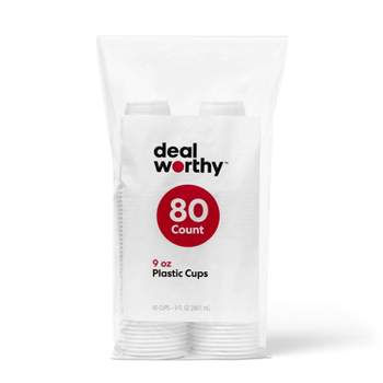 Clear Disposable Cups - 9 fl oz/80ct - Dealworthy™