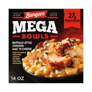 Banquet Mega Bowls Frozen Buffalo Style Chicken Mac 'N Cheese - 14oz - 1 of 4