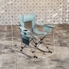 Folding Rocking Camping Chairs, Portable Chairs with Headrest, Cooler Bag, Cup Holder, Carry Bag, 2 Pack - 3 of 4