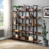 5-Tier Bookcase With Metal Frame Vintage Open Bookshelf Industrial Style Book Case For Home Office Living Room - 2 of 4