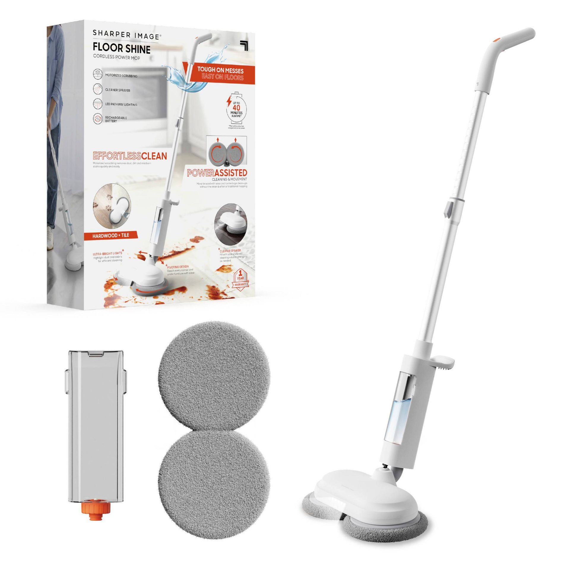 Sharper Image Floor Shine Cordless Power Mop White