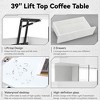 QingMoon Lift Top Coffee Table, High Gloss Center Table with Hidden Compartment, 2 Storage Drawers and Adjustable LED Lights for Living Room - 3 of 4