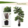 Artificial Fiddle Leaf Fig Tree, 4 Ft Faux Ficus Lyrata Tree with 72 Leaves In Pot, Fake Green Plant for Indoor Outdoor Home Office - 4 of 4