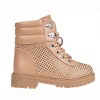 bebe Toddler Girl's Short Lace-up Ankle Combat Boots with Quilted Collar and Heatseal Rhinestones - 2 of 4