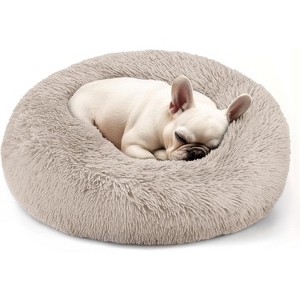 Dog & Cat Bed for Indoor Cats, 20in Calming Donut Bed for Puppy and Kitten, Washable Round Fluffy Pet Bed for Small Medium Dogs and Cats - 1 of 4