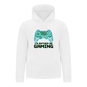 Everyday Kids “I’d Rather Be Gaming” Pullover Hoodie – Cool Video Game Controller Sweatshirt - 1 of 4