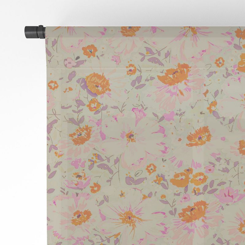 Alison Janssen Faded Floral Pink Citrus Single Panel Sheer Window Curtain - Society6, 4 of 7