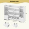 Costway 4-Tier Large Storage Cabinet with 6 Cubbies & 8 Removable Bins Bookshelf White/Pink/Gray - 3 of 4