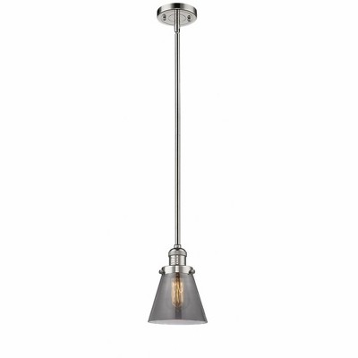 Cone - 1 Light Stem Hung Mini Pendant In Industrial Style-8 Inches Tall and 6 Inches Wide