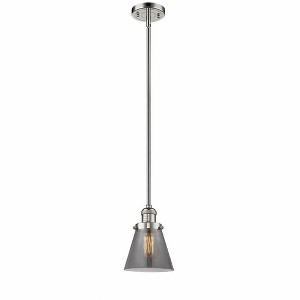 Cone - 1 Light Stem Hung Mini Pendant In Industrial Style-8 Inches Tall and 6 Inches Wide - 1 of 1