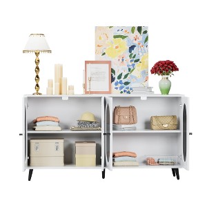 ACEPANO 59.8 in. W Sideboard with Storage Functionality & 4 Acrylic Doors For Hallways, Entrances & Living Room-White - 1 of 4
