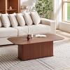 Modern Walnut Coffee Table with Black Metal Legs,Easy-to-Clean Rectangular Center Table for Living Room-Maison Boucle - 3 of 4