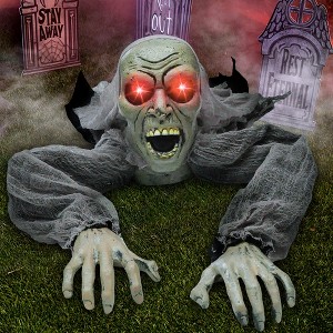 Joyfy Groundbreaking Zombie Halloween Décor, Halloween Climbing Zombie Sound and Flashing Eyes, Yard Garden Party Decorations for Outdoor Indoor - 1 of 4