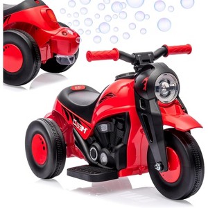 6V Kids Ride-On Bubble Car, Electric Motorcycle, 1.9 MPH Speed, LED Headlights, Music, Pedal, 3 Wheels, Forward/Reverse, Gift for Toddlers - 1 of 1