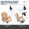 Home Office Chair, Button Tufted Desk Chair with Padded Armrests, Adjustable Height and Swivel Wheels - 2 of 4