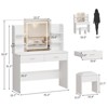 Makeup Vanity Set with Tri-Mode LED Lighted Mirror, 6 Storage Shelves, 2 Large Drawers - 2 of 4