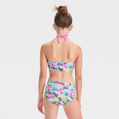 Art Class Girls' A Trip to Paradise Floral Printed Bikini Set - art class™ M: UPF 50+, Recycled Polyester, Botanical Pattern — фото 2