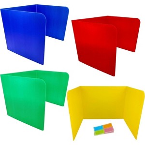 4E's Novelty 4ct Colored Desk Dividers – Classroom Essentials and Testing Panels for Students and Teachers - 1 of 4